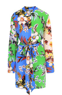 Шелковое платье-рубашка с поясом и принтом Diane Von Furstenberg