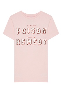 Розовая футболка с надписью Zoe Karssen