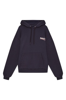 Синяя толстовка с капюшоном Balenciaga