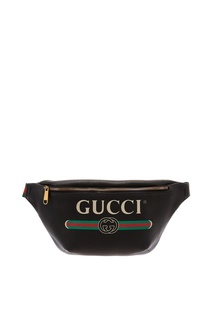 Черная поясная сумка Gucci Print