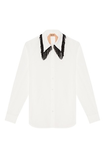 Белая блузка с бисером No21