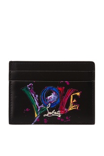 Кожаная визитница с принтом Christian Louboutin