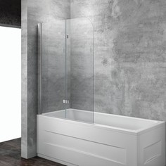 Душевая шторка на ванну Kolpa-san Terra TP L 112x145 см, левая, профиль серебро, стекло прозрачное