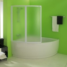 Душевая шторка на ванну Kolpa-san Quat TP 105x140 см, профиль белый, стекло матовое