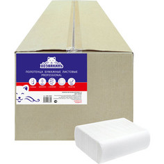 Бумажные полотенца ХОЗЯЙКИНЪ белые, 22х22 см, 1 слойные, 200 листов