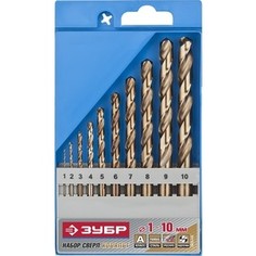 Набор сверл по металлу Зубр 10шт d 1-10 мм Эксперт (29626-H10)