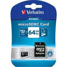 Карта памяти Verbatim 64GB microSDXC Class 10, (SD адаптер) (44084)