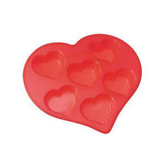 Форма для кексов 6 ячеек 26.5х25.5х4 см Regent Silicone сердечки (93-SI-FO-19)