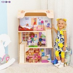 PAREMO Кукольный домик для Барби Шарм (16 предметов мебели, 2 лестницы) (PD315-02)
