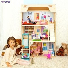 PAREMO Кукольный домик для Барби Грация (16 предметов мебели, лестница, лифт, качели) (PD315-03)
