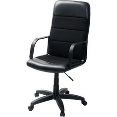 Кресло Фабрикант Чери Биг (кожа иск. DO №350 (черный) ткань мебельная ТК-1 (черный) ТГ PL 680 PL ролик ст.)