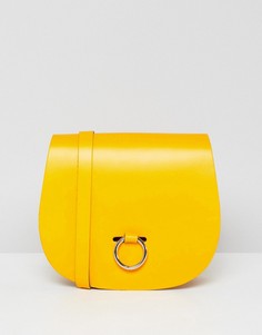 The Leather Satchel Company Saddle Bag With Bull Ring Closure - Желтый