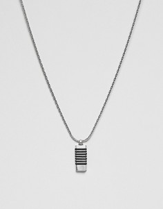 Серебристое ожерелье с логотипом Emporio Armani - Серебряный