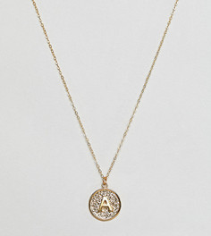 Позолоченное ожерелье с подвеской в виде буквы А Ottoman Hands - Золотой