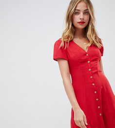 Чайное платье на пуговицах New Look Petite - Красный