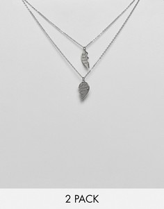 Набор из 2 ожерелий с подвесками в виде разбитых сердец Skinny Dip - Серебряный Skinnydip