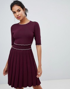 Короткое приталенное платье с фигурными краями Ted Baker - Фиолетовый