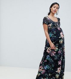 Платье макси с цветочным принтом Little Mistress Maternity - Мульти