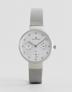 Серебристые часы с хронографом и сетчатым браслетом Accurist - Серебряный