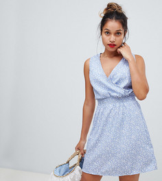 Платье-трапеция с цветочным принтом New Look Petite - Синий