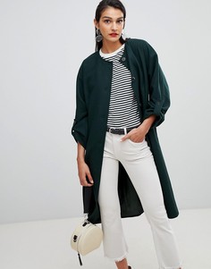 Пальто без воротника с добавлением шерсти Selected Femme - Зеленый