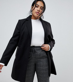 Пальто бойфренда с карманами на молнии ASOS DESIGN Curve - Черный