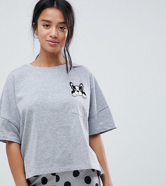 Пижама с футболкой и леггинсами ASOS DESIGN Petite - Серый