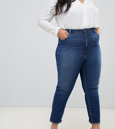 Темные джинсы слим в винтажном стиле с завышенной талией ASOS DESIGN Curve Farleigh - Синий