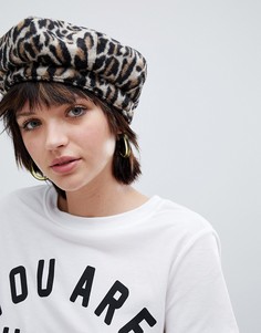 Берет с леопардовым принтом ASOS DESIGN - Мульти