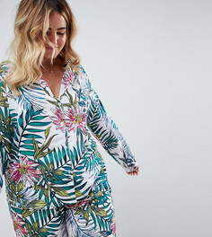 Пижамный комплект с рубашкой и брюками из 100% модала с принтом ASOS DESIGN Curve - Мульти