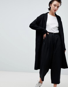 Черное трикотажное пальто с драпировкой Weekday - Черный