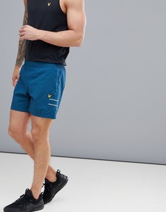 Сине-зеленые спортивные шорты Lyle & Scott fitness ultra tech - Синий