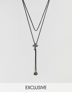 Ожерелье с крестиком Reclaimed Vintage эксклюзивно для ASOS - Черный
