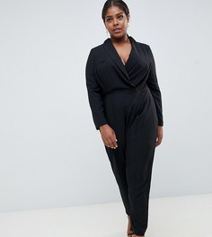 Комбинезон в стиле смокинга ASOS DESIGN Curve - Черный