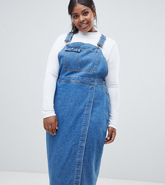 Синий джинсовый сарафан миди ASOS DESIGN Curve - Синий