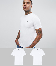 2 белых футболки с круглым вырезом Emporio Armani - Белый