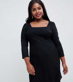 Короткое приталенное платье с квадратным вырезом Glamorous Curve - Черный