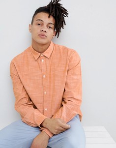 Оранжевая рубашка из ткани шамбре Weekday - Оранжевый