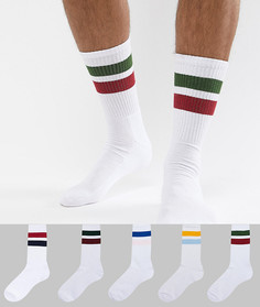 Белые носки с разноцветными полосками River Island - Белый