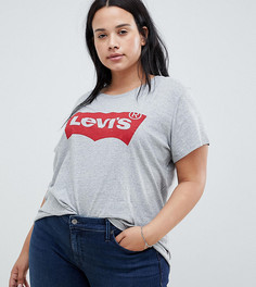 Серая рубашка с принтом логотипа Levis Plus - Серый