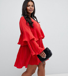 Плиссированное платье AX Paris Plus - Красный