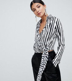 Блузка в полоску с завязкой Missguided Tall - Мульти