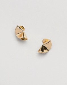 Серьги-гвоздики с перекрученным дизайном Pieces - Золотой