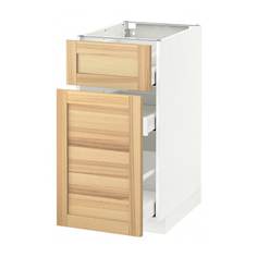 МЕТОД / МАКСИМЕРА Напольн шкаф/выдвижн секц/ящик, белый, Торхэмн ясень Ikea