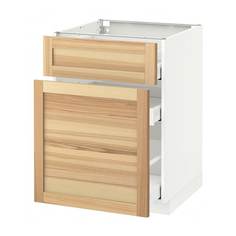 МЕТОД / МАКСИМЕРА Напольн шкаф/выдвижн секц/ящик, белый, Торхэмн ясень Ikea