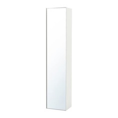 ГОДМОРГОН Высокий шкаф с зеркальной дверцей, глянцевый белый Ikea