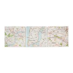 БЬЁРНАМО Постер, 3 шт, Карты городов Ikea