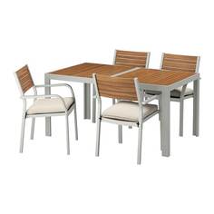 ШЭЛЛАНД Стол+4 кресла, д/сада, светло-коричневый, ФРЁСЁН/ДУВХОЛЬМЕН бежевый Ikea