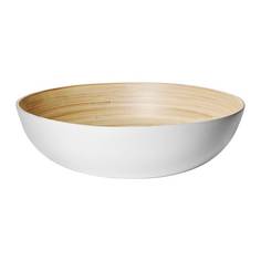 РУНДЛИГ Сервировочная миска, бамбук, белый Ikea