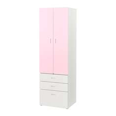 СТУВА / ФРИТИДС Шкаф платяной, белый, светло-розовый Ikea